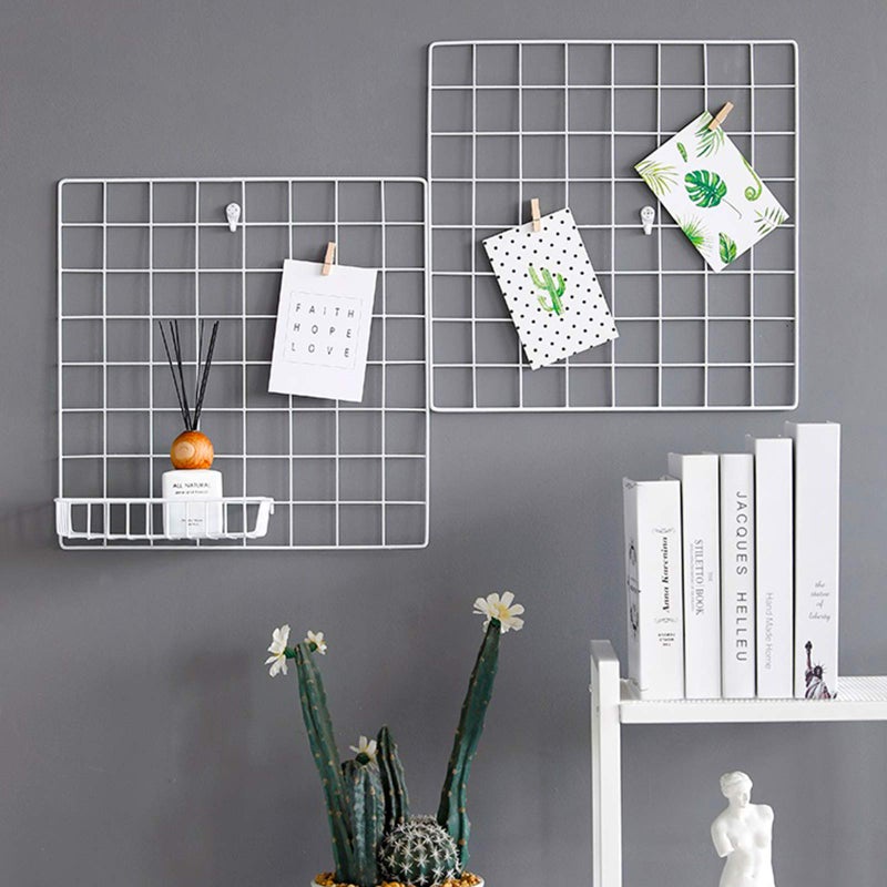 GBYAN Wall Grid Panel Accessories Wire Grid Baskets Shelf Organizer for Wire Board, White - Image 4